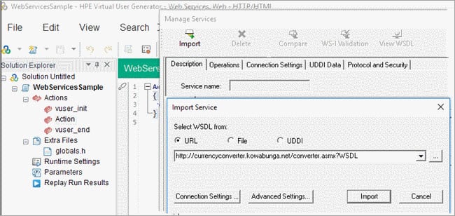 LOADRUNNER Raviteja Gorentla  Using WSDL files to