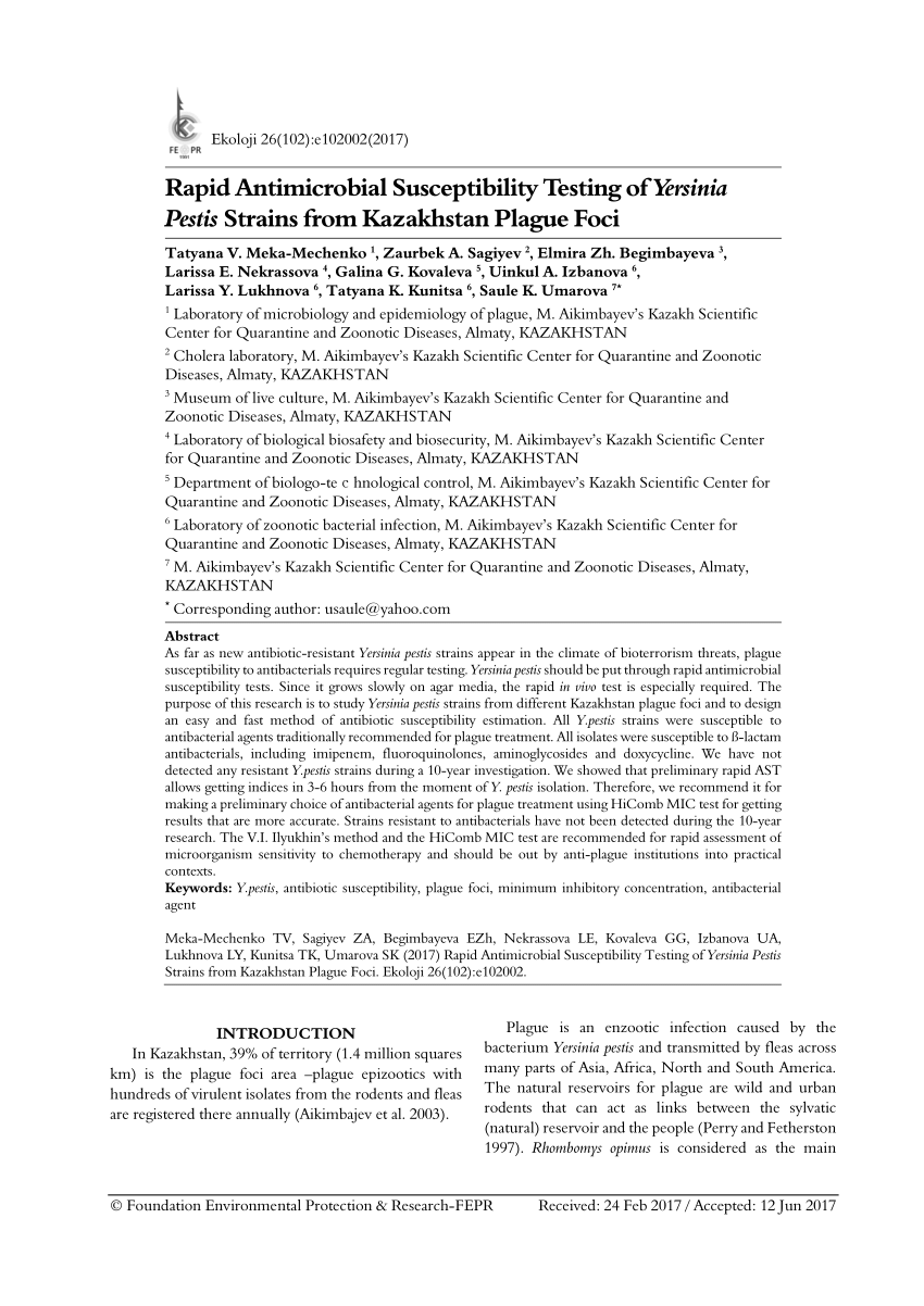 Antimicrobial susceptibility of Staphylococcus aureus